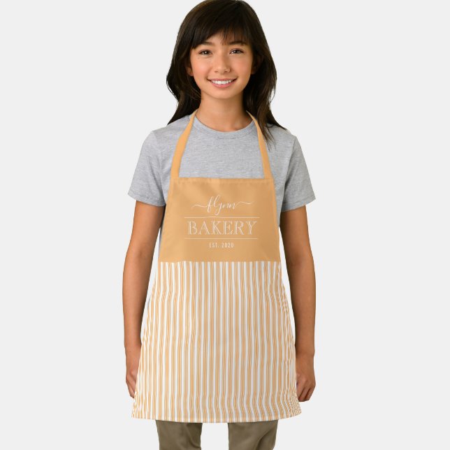 Solid Stripes Editable Color Custom Kid Apron - Image 3