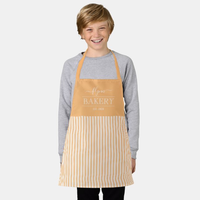 Solid Stripes Editable Color Custom Kid Apron - Image 2